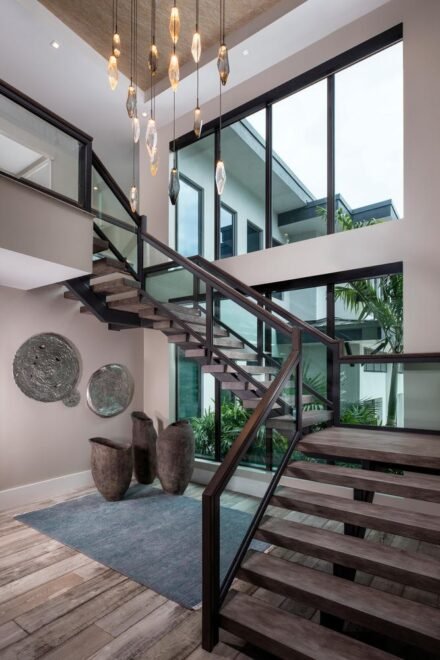 Modern Rustic Captiva interior design: staircase
