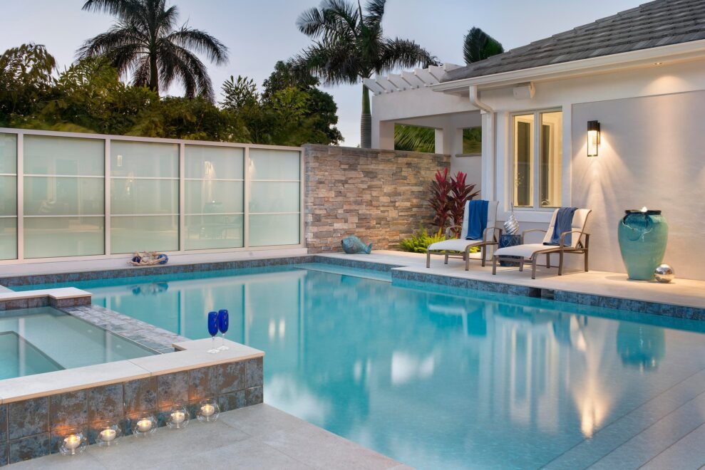 Moorings interior design: pool