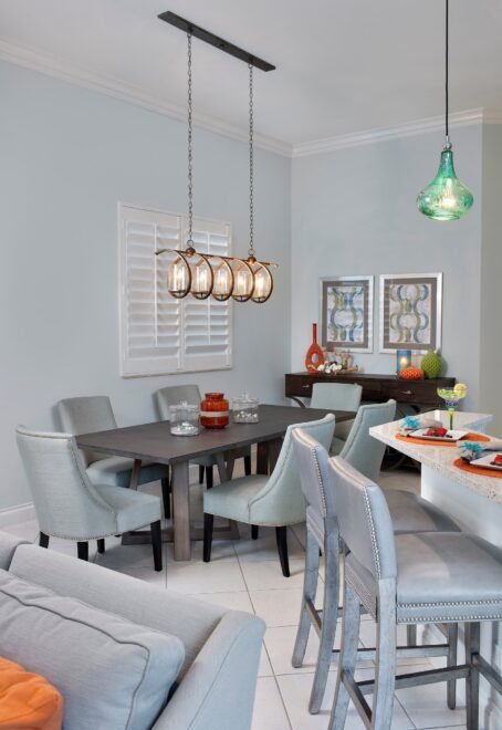 West Bay Courtyard Home interior design: dining area