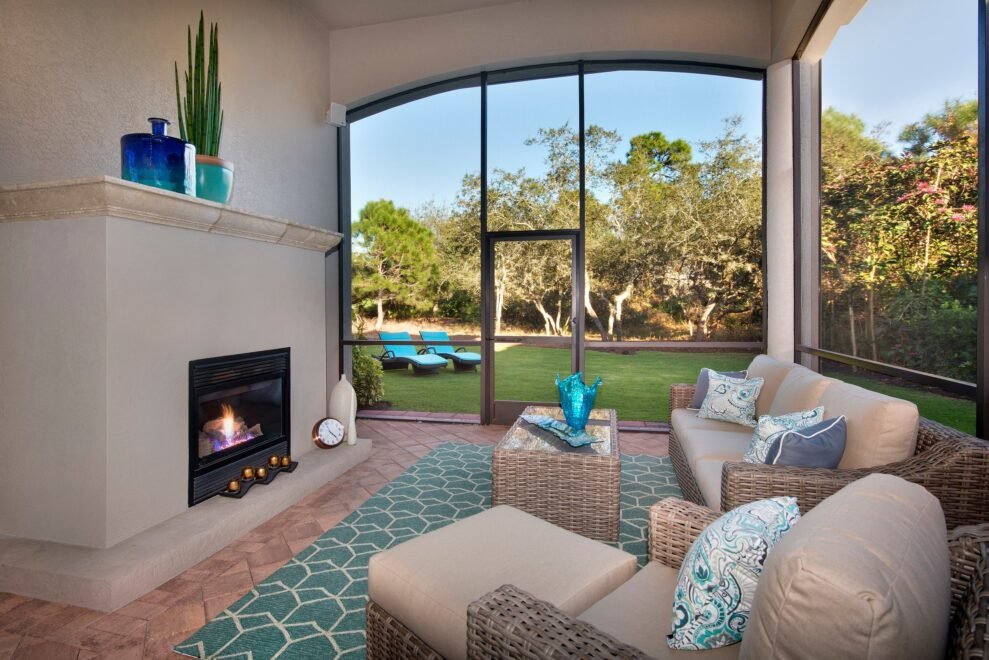 West Bay Courtyard Home interior design: lanai