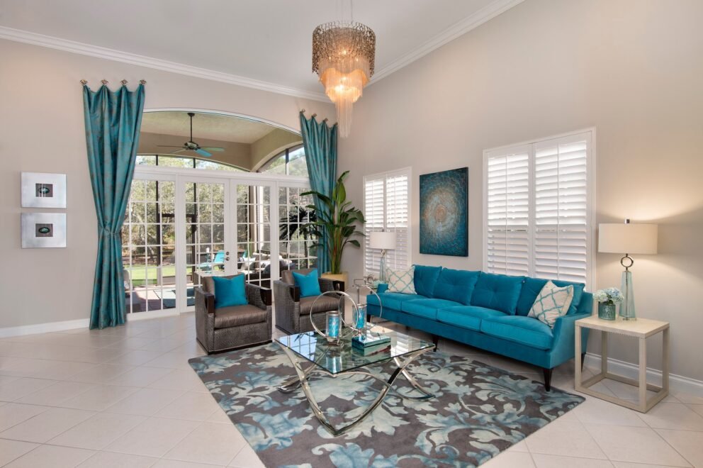 West Bay Courtyard Home interior design: living room