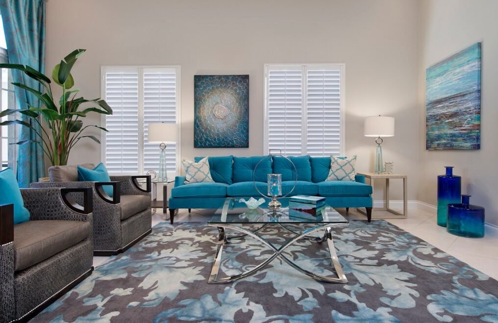 West Bay Courtyard Home interior design: living room